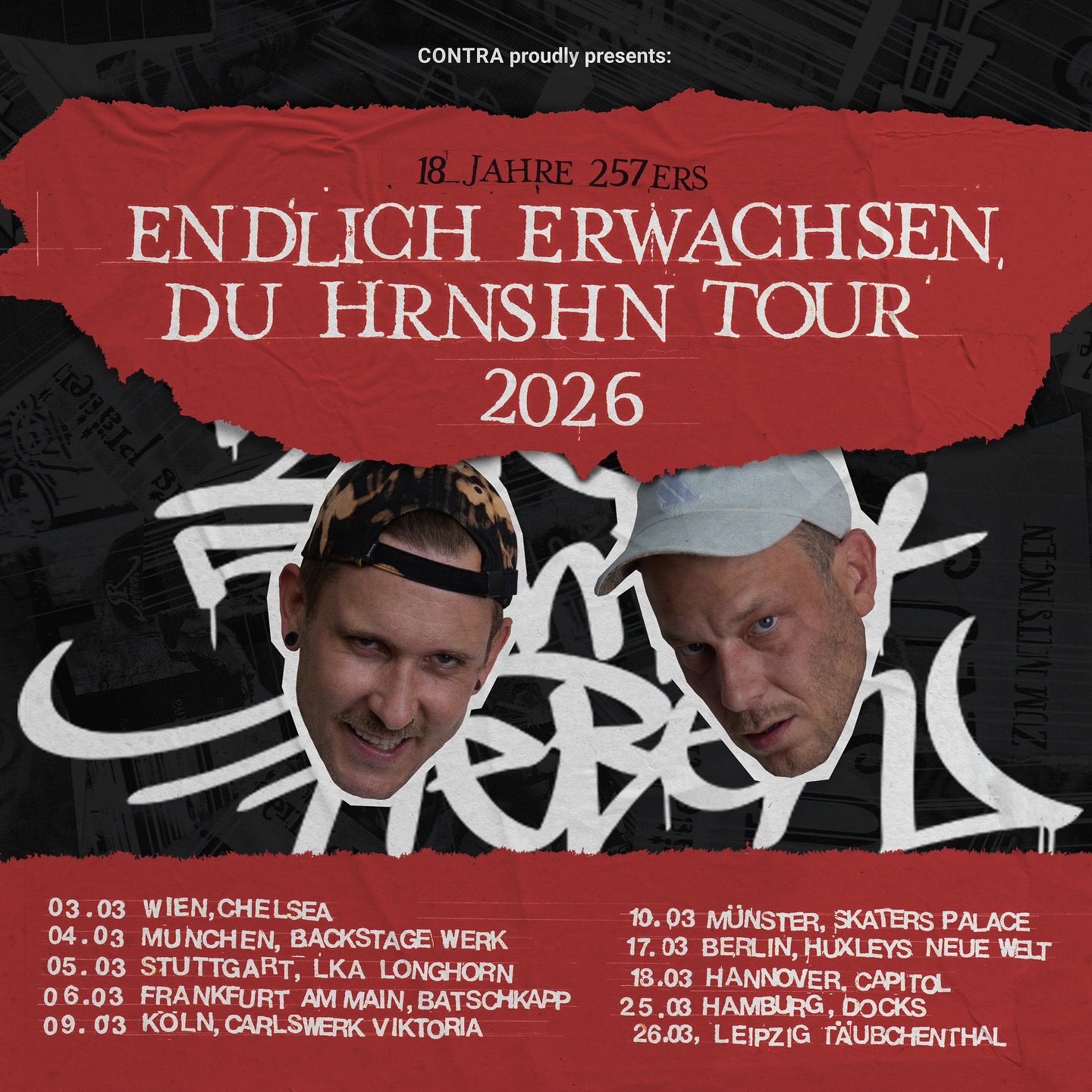 257ers Endlich Erwachsen, Du HRNSHN - Tour Tour Poster 2026